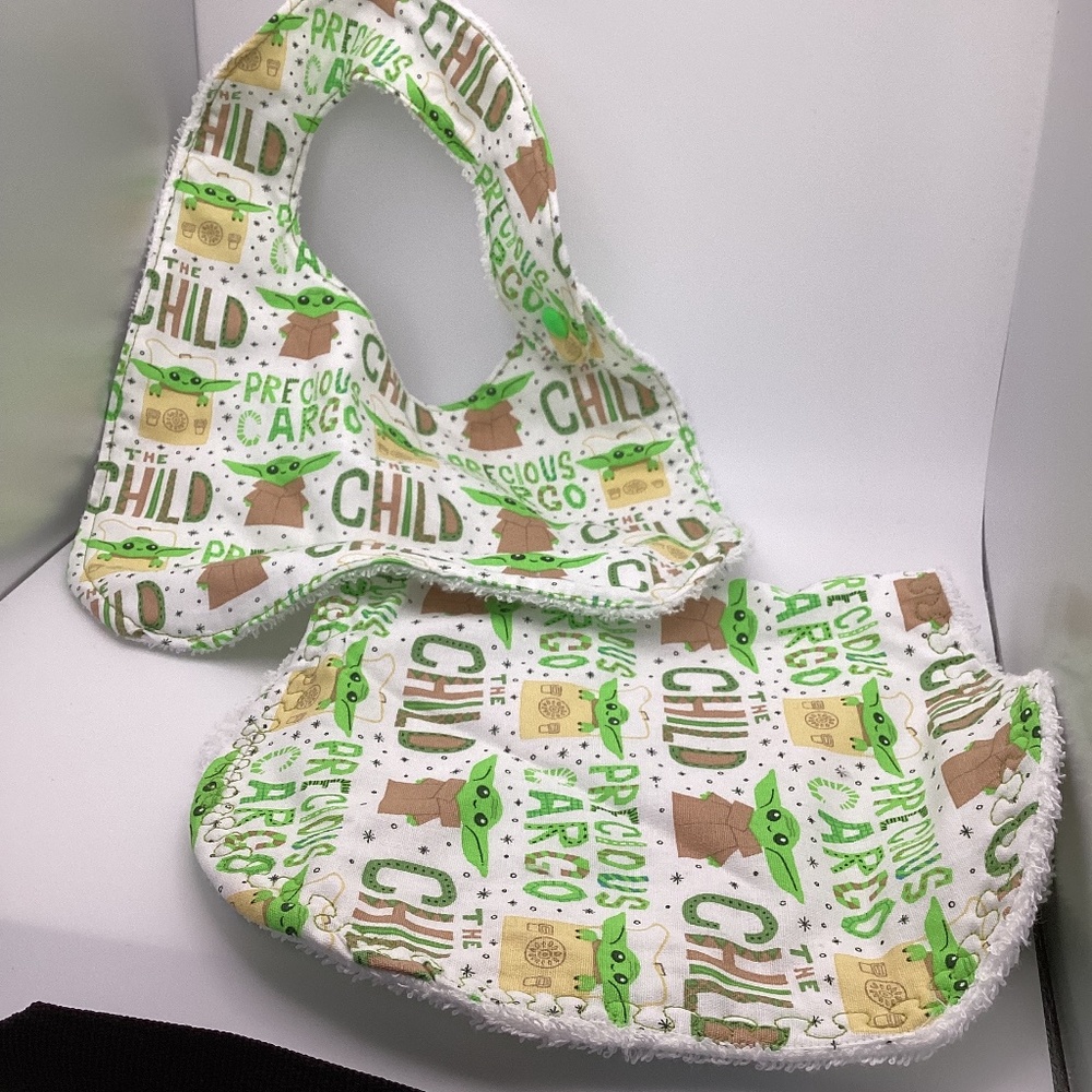 Baby burp cloth matching bib